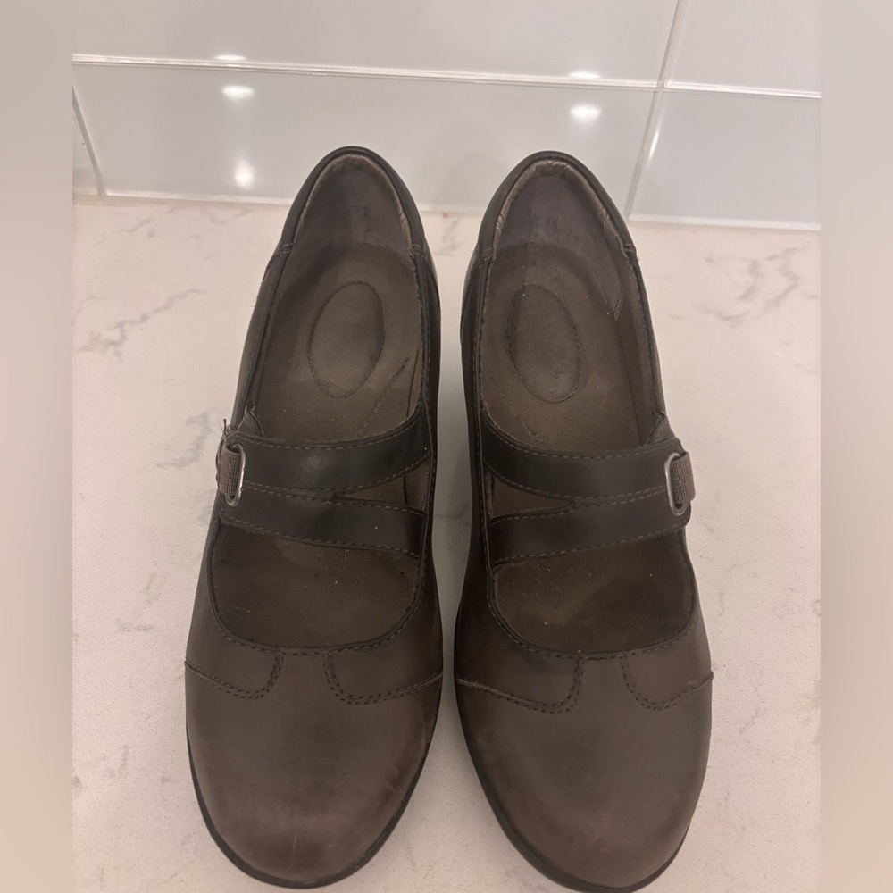 Clarks Dark Grey Women's Mary Jane Heels